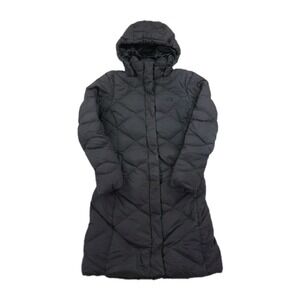 The North Face‎ 550 Down Parka Jacket Womens Small Hood Black  Puffer Full Zip